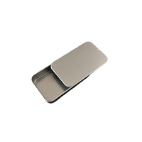 Boîte de rangement USB en fer et fer blanc givré pour petits accessoires d'écouteurs, avec couvercle coulissant et tiroir, écologique et personnalisable pour les consommateurs