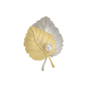MUYU Maple Leaf Brooch Zinc Alloy Pearl Inlay Women's Fashion Accessory Daily Wear - Product Image 4
