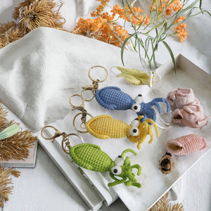 Muñeco Amigurumi <span class=keywords><strong>de</strong></span> Tejido Artesanal <span class=keywords><strong>de</strong></span> Criaturas Marinas, Mini Pulpo Bebé Suave, Llavero con Colgante <span class=keywords><strong>de</strong></span> <span class=keywords><strong>Animales</strong></span> del Océano - Product Image 3