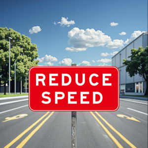 علامات السلامة المرورية المخصصة من الألومنيوم لافتات الشوارع الإعلانية التجارية للحد من سرعة الطريق تتميز بتكنولوجيا الطاقة الشمسية - Product Image 4