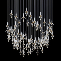 Nouveau design Décoration d'intérieur Villa de luxe Lustre moderne à LED personnalisé Lustre art déco pour villa hôtel salle de bal