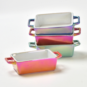 Wholesale custom binaural bread boxes oven-safe ceramic cake pans baking pan set