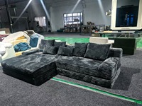 Vakuumkomprimiertes Sektional-Sofa aus Samt in Blau, Komprimiertes Schlafsofa für Wohnzimmer
