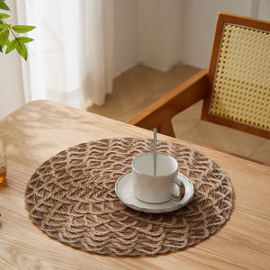 Style bohème rond 38cm napperons tissés en tissu de <span class=keywords><strong>jute</strong></span> personnalisé pour fête mariage cuisine Table à manger tapis - Product Image 2