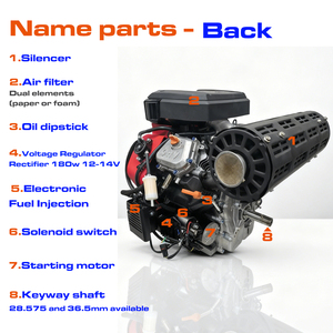 Motor <span class=keywords><strong>de</strong></span> <span class=keywords><strong>Gasolina</strong></span> <span class=keywords><strong>de</strong></span> 40 HP y 999 cc, 27 KW, 3600 RPM, Ligero (68 kg), con Garantía a Largo Plazo, para Cortacésped y Molino <span class=keywords><strong>de</strong></span> Alimentos - Product Image 6