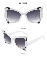 Lunettes de soleil tendance à prix avantageux pour femmes, surdimensionnées, de plage, de haute qualité, forme œil de chat, papillon, avec logo personnalisé pour femmes