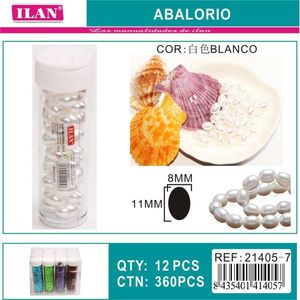 Perle Bianche Ilan Abalorio 8x11mm, Perle Sciolte per Creazione di Gioielli - Product Image 3