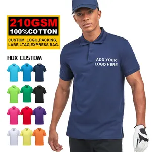 Pique 폴로 티셔츠 100% 면 플러스 사이즈 반소매 남성 골프 폴로 셔츠 사용자 정의 로고 자수 남성 폴로 셔츠