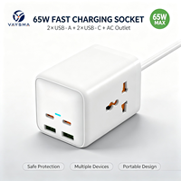 Bloc d'alimentation multi-ports VAYSMA 60W, prise universelle, 2 ports Type C, 2 ports USB A, multiprise de voyage