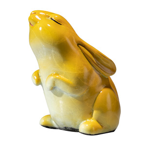 Tong Jin Sui Yue Adorable figurine de lapin en cuivre coloré pour la décoration de la maison et du bureau - Product Image 5