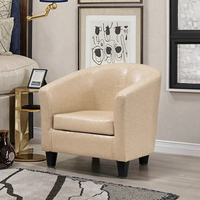 Moderner Stil Salon Wohnzimmer Schlafzimmer Möbel Schwarzer Kunstleder Drehbarer Akzentstuhl