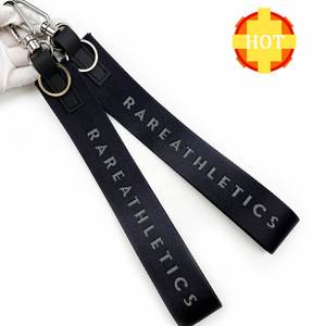 Custom Printed Logo Woven Nylon Jacquard Keychain Short Wrist Lanyard With High Quality Metal <b>Hook</b> - Product Image 3