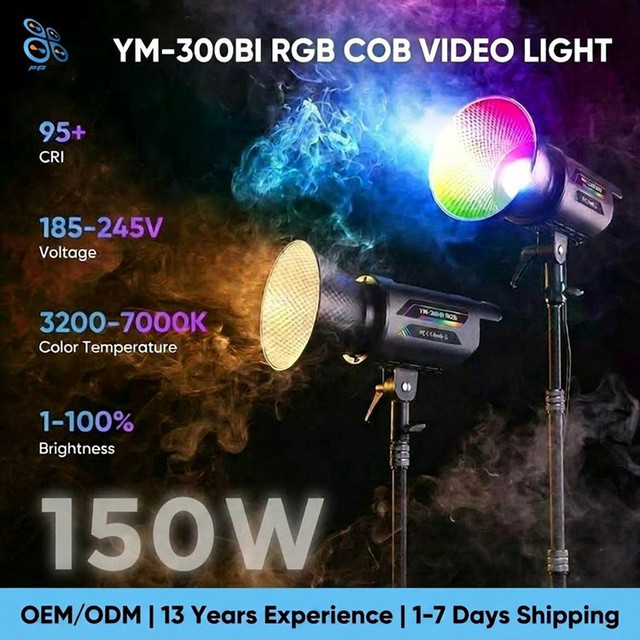 95CRI High CRI LED Video Light 150W with Bowens mount universal connector and Remote Control for Studio Recording