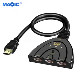 Gold Plated 50cm 4K HDMI Pigtail Cable HDMI Switcher 3x1 hdmi switch 4k 3 in 1