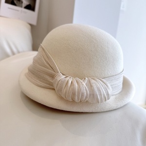 <span class=keywords><strong>CPC</strong></span> dames nouveau style laine Fedora chapeau Hepburn Style Cloche chapeaux élégant dames église chapeau - Product Image 1