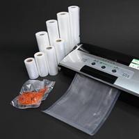 Rouleaux de film plastique gaufré personnalisé, souple, écologique, pour scellage sous vide, sacs rétractables en nylon PE pour emballage alimentaire - Vente en gros