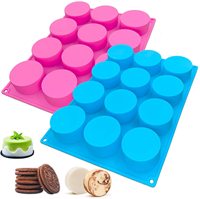 Molde de Silicona Ecológico Antiadherente de 12 Cavidades para Caramelos Cilíndricos, Chocolate, Galletas, Muffins, Pasteles, Brownies, Jabones, Cocina y Hogar