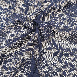LACE DOG Marque Chine Vente en Gros Polyester Bleu Marine Dentelle Tissu avec Motif Floral pour Robes Prêt à Exporter Vietnam - Product Image 2