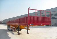 Semi-remorque à ridelles latérales 3 essieux, 13 tonnes, avec portes latérales multi-sections pour chargement et déchargement manuels rapides