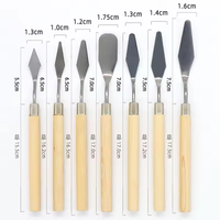 Ensemble de 7 couteaux à palette en bois brun naturel et acier inoxydable Bview Art avec outils de modelage en plastique pour peinture à l'huile