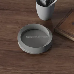 Cinzeiro de cimento minimalista com tamanho de logotipo personalizado, cinzeiro redondo para fumar, design personalizado para presente