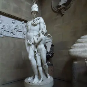白色大理石裸体肌肉男子花园石勇士雕像