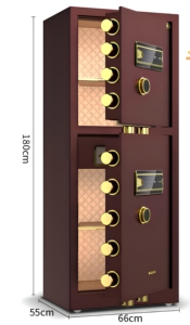 Home Office Large Double-door Fingerprint Password Key <b>Lock</b> Steel <b>Safe</b> 1 Meter High Durable Storage Confidential File Cabinet - Product Image 4