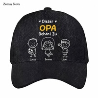 Casquette de baseball personnalisée brodée pour grand-père, 6 panneaux, réglable, cadeau familial, fabricant, vente en gros, faible MOQ