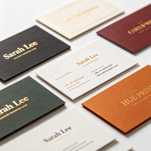 Impresión de Tarjetas de Visita de Lujo, Papel de 400 g/m², Estampado en Lámina Dorada, Laminación Brillante, Logotipo Personalizado para Ferias Comerciales y Marketing - Product Image 1
