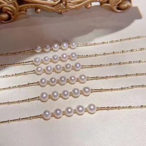 Ngọc Trai Nước Ngọt Thật 18k Vàng Nguyên Chất Nguyên Chất Vintage AAA Cấp Trắng Vòng Tay Mỹ Trang Sức Tiệc Cưới Quà Tặng Giáng Sinh - Product Image 4