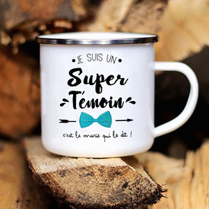 Tazze Smaltate Stampate Super Wintess per Addio al Nubilato, Tazza da Caffè/Vino, Tazza per Testimoni dello <span class=keywords><strong>Sposo</strong></span>, <span class=keywords><strong>Regalo</strong></span> di Fidanzamento/Matrimonio per Testimoni - Product Image 5