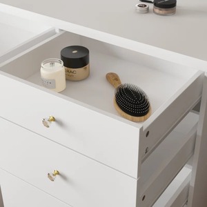 Muebles de Dormitorio Modernos Blancos Elegantes de <span class=keywords><strong>Alta</strong></span> Calidad con Acabado de Madera, Tocador con Espejo Iluminado y 5 Cajones - Product Image 4