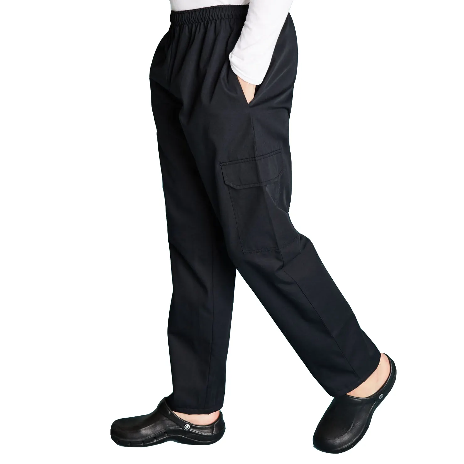 Nanxson Pantalón Holgado de Chef para Hombre Pantalón de Trabajo con Estampado de Restaurante y Cintura elástica CFM2007 