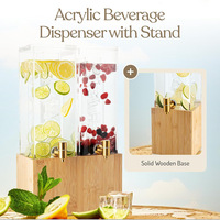 Couvercle de baril distributeur de boissons cylindrique en acrylique transparent et bois gravé au laser, personnalisé et très demandé, pour usage en bar et fête