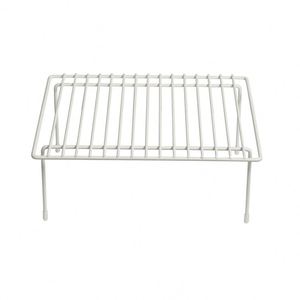 <b>White</b> Freestanding Kitchen Cabinet with Rust-Resistant Coating Steel Metal Frame Plate <b>Display</b> Tableware Holder - Product Image 3