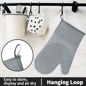 Gants de cuisine en silicone résistants à la chaleur, antidérapants, imperméables, lavables au lave-vaisselle, pour la cuisson au barbecue et la protection des mains - Product Image 2