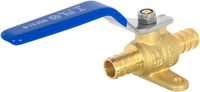 Robinet à bille PEX à sertir 1/2 po avec oreilles de fixation, rouge et bleu, niveau |   Vanne d'arrêt à passage complet ASTM F1807-VALVE211(20) Fabriquée en Chine