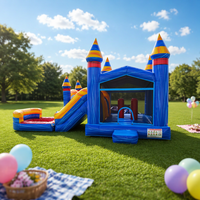 Château gonflable en PVC avec toboggan, capacité 600 kg, garantie 3 ans, usage commercial pour fêtes d'enfants