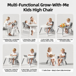 Table d'étude multifonctionnelle 5 en 1 pour enfants, réglable en hauteur, avec chaise à bascule et siège <span class=keywords><strong>rehausseur</strong></span> pour <span class=keywords><strong>repas</strong></span> - Product Image 3