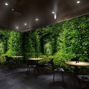 Papel Tapiz de Bosque, Papel Tapiz para Cafetería, Tienda de Té con Leche, Floristería, Papel Tapiz de Bosque Tropical, Paisaje Natural, Mural para Hotel - Product Image 2