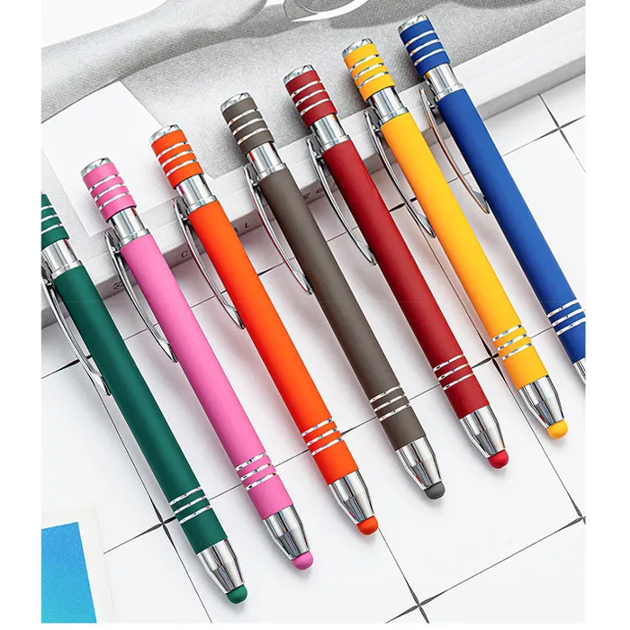 2 in 1 Capacitive Stylus Ballpoint Pen for iPad iPhone Samsung HTC Kindle Tablet