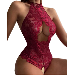 <span class=keywords><strong>Elegante</strong></span> moda americana scavata Lingerie di pizzo francese con tuta trasparente e taglio aperto allettante - Product Image 1