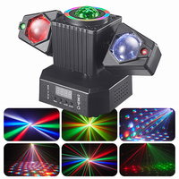 Éclairage de scène professionnel 50W RGBW, projecteur laser à deux bras, lumière à effet LED 4-en-1, faisceau mobile double tête, spot, wash, laser pour DJ