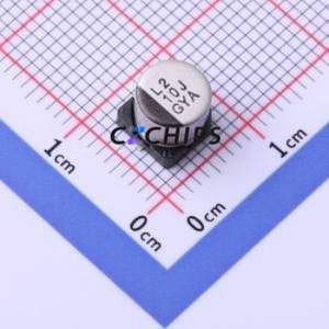 Condensateur électrolytique hybride solide-liquide en aluminium GYA1J100MCQ1GS SMD, D6.3xL5.8mm 10uF 20% 63V 700mA-100kHz - Product Image 1