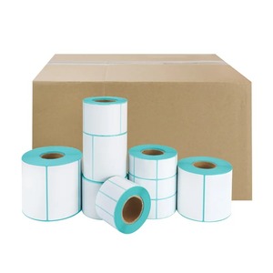 500 uds/rollo de papel adhesivo blanco etiqueta térmica papel logística código de barras etiqueta en blanco impresión directa pegatinas impermeables - Product Image 5