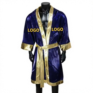 HAWK SPORTS INDUSTRIES HW-BR-001 Robe de boxe à capuche en satin, robe d'entraînement confortable, durable, respirante en polyester, MMA Muay Thai - Product Image 1