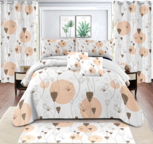 Nhà máy trực tiếp cung cấp bán buôn tấm ga trải giường sợi nhỏ đặt 9PC bộ đồ giường nhà khách sạn Rèm bộ đồ giường đặt - Product Image 5