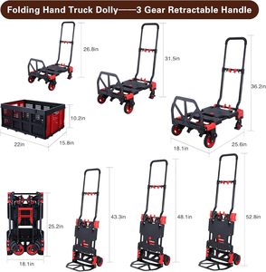 Multifuncional ligero resistente 2 en <span class=keywords><strong>1</strong></span> camión de mano plegable Carro de mano de hierro plegable - Product Image 5