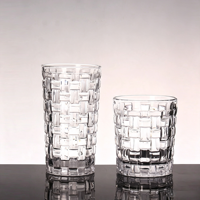 Ensemble de verres à eau texturés transparents empilables pour eau, jus, café et autres boissons