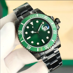 2025 High-End Best-Selling <b>Men's</b> Mechanical <b>Watch</b>, Classic Diver Model, <b>Black</b> Steel with Green Bezel - Product Image 5